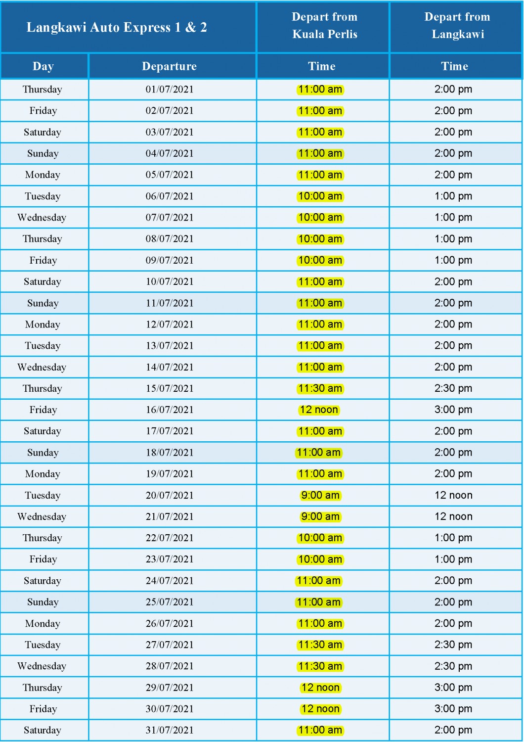 March 2018 Schedule Langkawi Auto Express 2